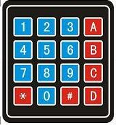 keypad 4*4 16 ปุ่มแบบเมมเบรน สวย บาง  กันน้ำ