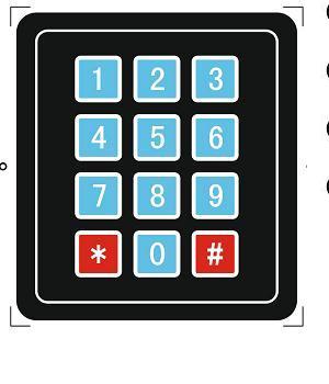 keypad 3*4 12 ปุ่มแบบเมมเบรน สวย บาง กันน้ำ