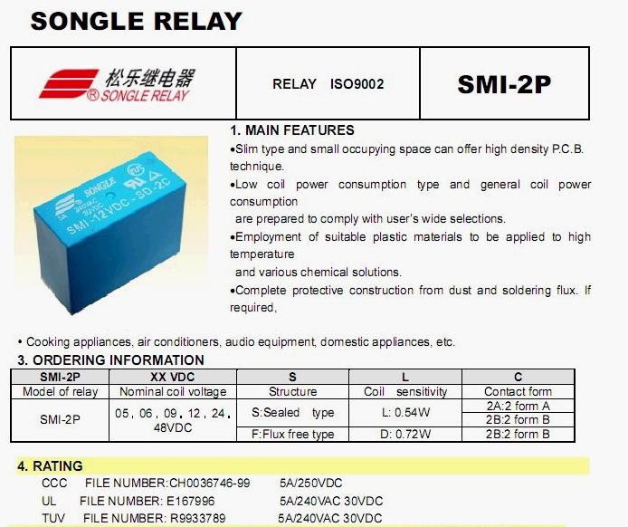 relay 2 คอนแทค 12VDC-SL-2C 5A  8 ขา 