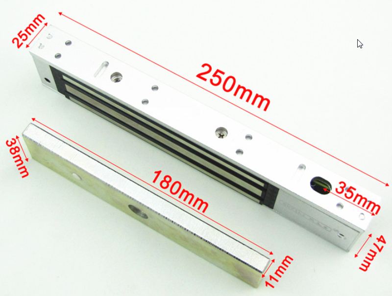กลอนไฟฟ้าล็อคแม่เหล็ก12Vแบบดูด 270 KG สำหรับ ทำประตูไฟฟ้า